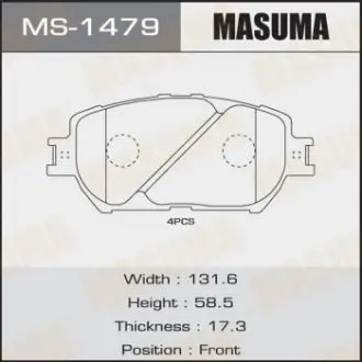 Колодки тормозные передн MASUMA MS1479