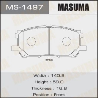 Колодка тормозная передняя Lexus RX 300, 330, 350 (04-08) MASUMA MS1497