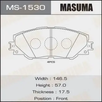 Колодка тормозная передняя Toyota Auris (10-), RAV 4 (05-16) MASUMA MS1530