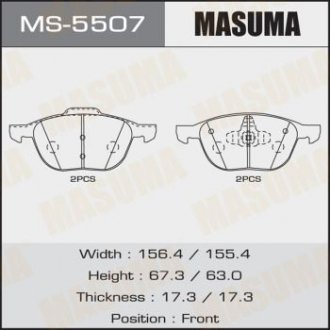 Колодка тормозная передняя Ford Focus (04-)/ Mazda 3 (03-), 5 (05-15) MASUMA MS5507 (фото 1)