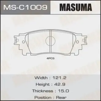 Колодки гальмівні (MS-C1009) MASUMA MSC1009