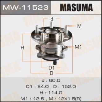 Маточина колеса заднього у зборі з підшипником Toyota Venza (09-16) (с ABS) (MW-11523) MASUMA MW11523