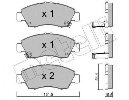 Комплект тормозных колодок (дисковых) Metelli 22-0138-0 (фото 1)