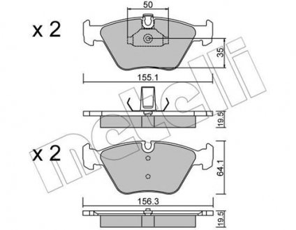 Комплект тормозных колодок (дисковых) Metelli 22-0207-0 (фото 1)