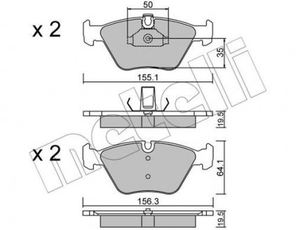 Комплект тормозных колодок (дисковых) Metelli 22-0207-0