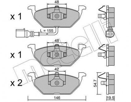 Комплект тормозных колодок (дисковых) Metelli 22-0211-2 (фото 1)
