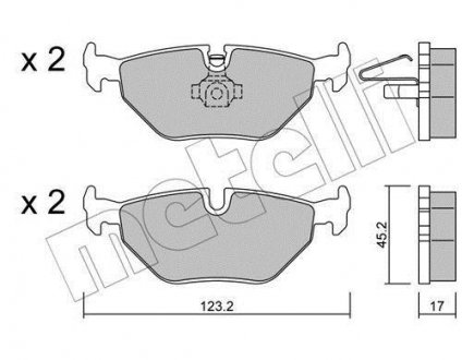 Комплект тормозных колодок (дисковых) Metelli 22-0261-0 (фото 1)