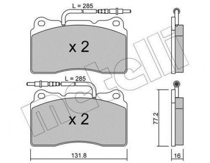 Комплект тормозных колодок (дисковых) Metelli 22-0288-2