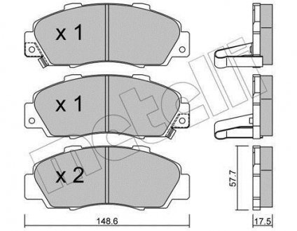 Комплект тормозных колодок (дисковых) Metelli 22-0298-0 (фото 1)