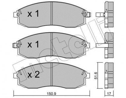 Комплект тормозных колодок (дисковых) Metelli 22-0306-0