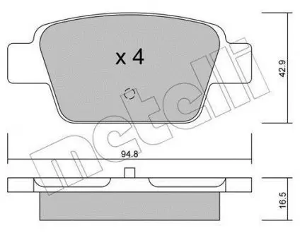 Комплект тормозных колодок (дисковых) Metelli 22-0323-0