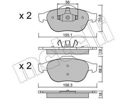 Комплект тормозных колодок (дисковых) Metelli 22-0336-1 (фото 1)