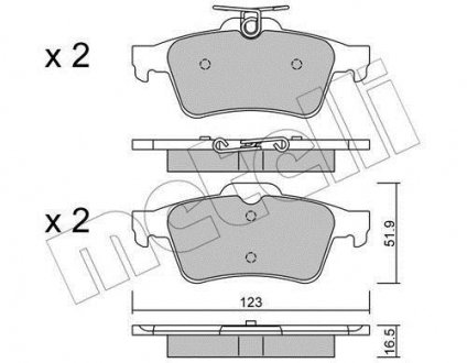 Комплект тормозных колодок (дисковых) Metelli 22-0337-1 (фото 1)