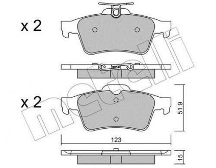 Комплект тормозных колодок (дисковых) Metelli 22-0337-3 (фото 1)