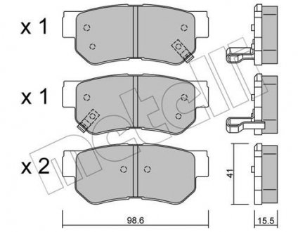 Комплект тормозных колодок (дисковых) Metelli 22-0365-0 (фото 1)