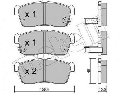 Комплект тормозных колодок (дисковых) Metelli 22-0415-0 (фото 1)