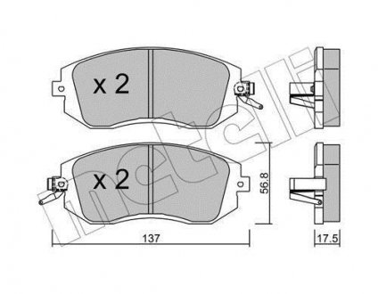Колодки тормозные (передние) Subaru Forester/Impreza/Legace V/Outback 10- Metelli 22-0500-1