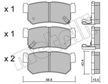 Комплект гальмівних колодок (дискових) Metelli 22-0519-0 (фото 1)