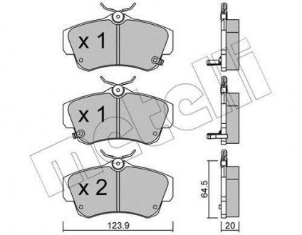 Комплект тормозных колодок (дисковых) Metelli 22-0521-0 (фото 1)