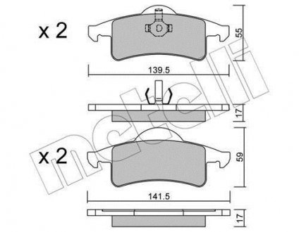 Комплект тормозных колодок (дисковых) Metelli 22-0526-0 (фото 1)