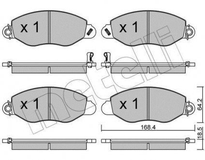 Комплект тормозных колодок (дисковых) Metelli 22-0536-0 (фото 1)