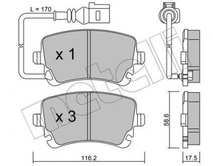Комплект тормозных колодок (дисковых) Metelli 22-0554-0 (фото 1)