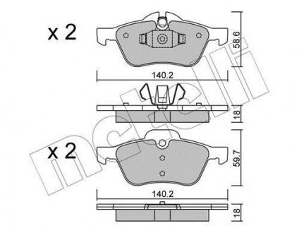 Комплект тормозных колодок (дисковых) Metelli 22-0555-0
