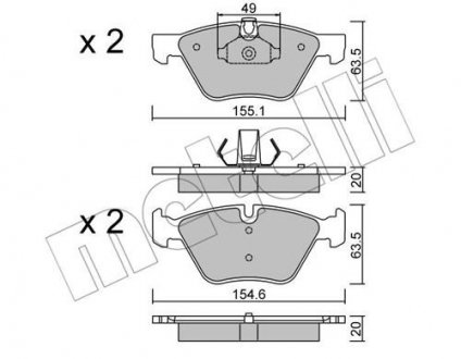 Комплект тормозных колодок (дисковых) Metelli 22-0557-0