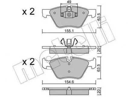 Комплект тормозных колодок (дисковых) Metelli 22-0557-5