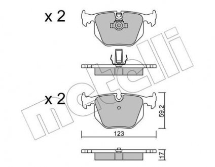 Комплект тормозных колодок (дисковых) Metelli 22-0560-0 (фото 1)