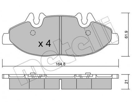 Комплект тормозных колодок (дисковых) Metelli 22-0575-0 (фото 1)