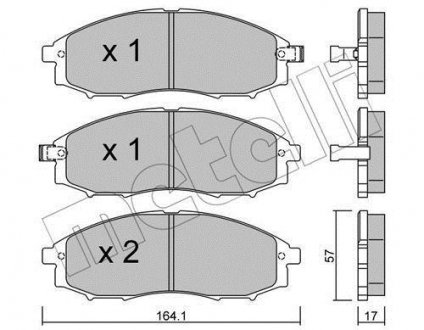 Комплект тормозных колодок (дисковых) Metelli 22-0611-0 (фото 1)