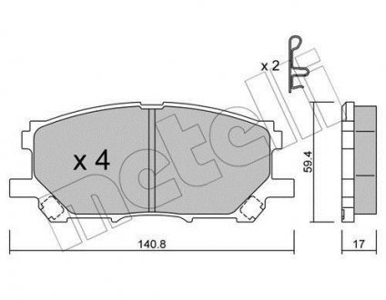 Комплект тормозных колодок Metelli 22-0618-0