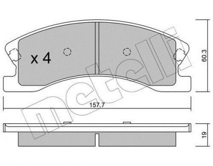 Колодки гальмівні (передні) Jeep Grand Cherokee II 99-05 Metelli 22-0626-0