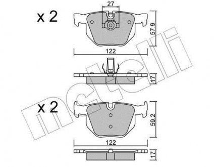 Комплект тормозных колодок (дисковых) Metelli 22-0644-0