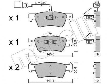 Комплект гальмівних колодок (дискових) Metelli 22-0661-1