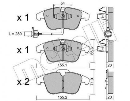 Комплект тормозных колодок (дисковых) Metelli 22-0675-2