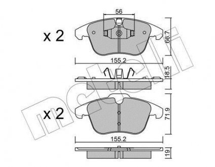 Комплект тормозных колодок (дисковых) Metelli 22-0675-3 (фото 1)