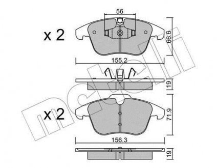 Комплект тормозных колодок (дисковых) Metelli 22-0675-4 (фото 1)