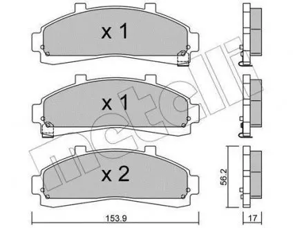 Колодки гальмівні (передні) Ford Explorer/Ranger 3.0/4.0 90-98 Metelli 22-0683-0