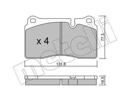 Комплект тормозных колодок (дисковых) Metelli 22-0695-0