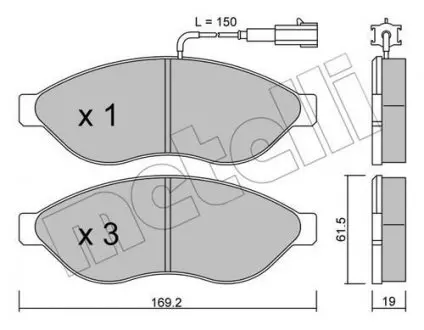 Колодки тормозные (передние) Citroen Jumper/Fiat Ducato/Peugeot Boxer 06- Metelli 22-0708-0