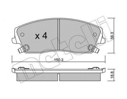 Колодки тормозные (передние) Chrysler 300 04- Metelli 22-0716-0