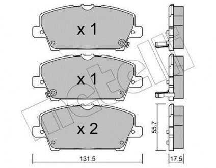 Комплект тормозных колодок (дисковых) Metelli 22-0728-0 (фото 1)