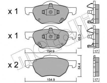 Комплект тормозных колодок (дисковых) Metelli 22-0730-0 (фото 1)