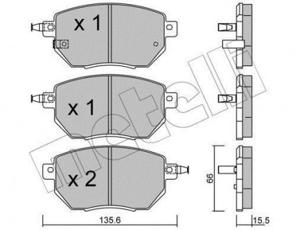 Колодки гальмівні (передні) Nissan Murano/Infiniti FX 35/45 03- Metelli 22-0741-0