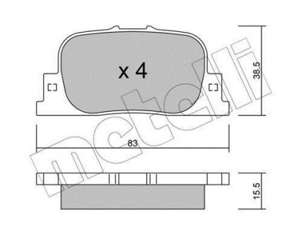 Комплект тормозных колодок (дисковых) Metelli 22-0752-0