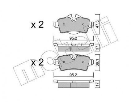 Комплект тормозных колодок (дисковых) Metelli 22-0769-0 (фото 1)
