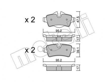 Комплект тормозных колодок (дисковых) Metelli 22-0769-0