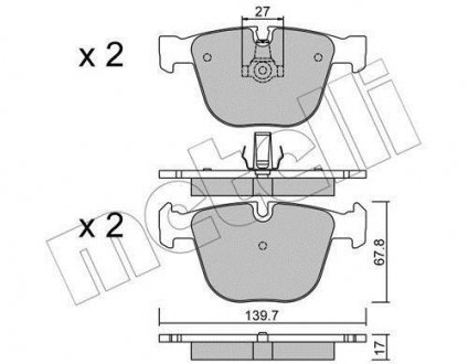 Комплект тормозных колодок (дисковых) Metelli 22-0773-9 (фото 1)